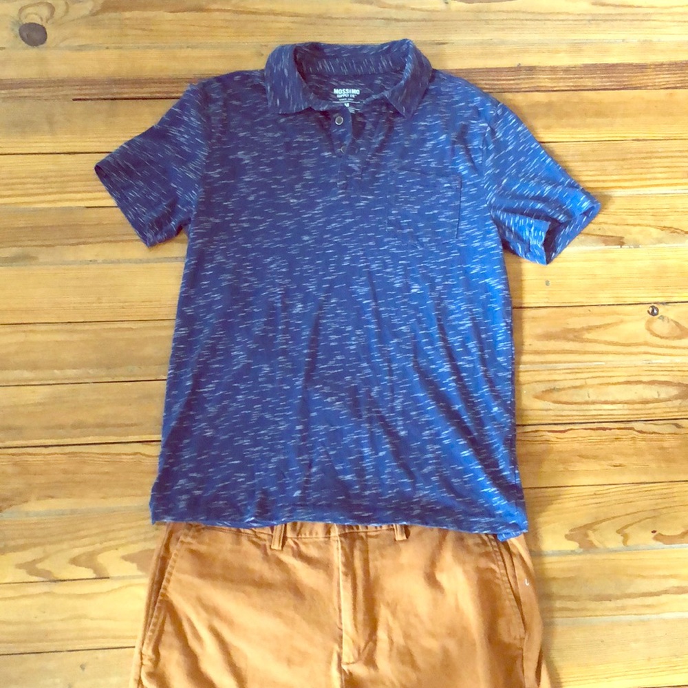Mossimo blue cotton/poly printed polo shirt